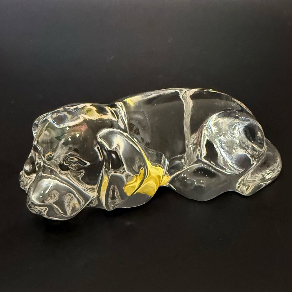 Vintage PRINCESS HOUSE Lead Crystal Vintage Pet Collection Sleeping Dog Figurine